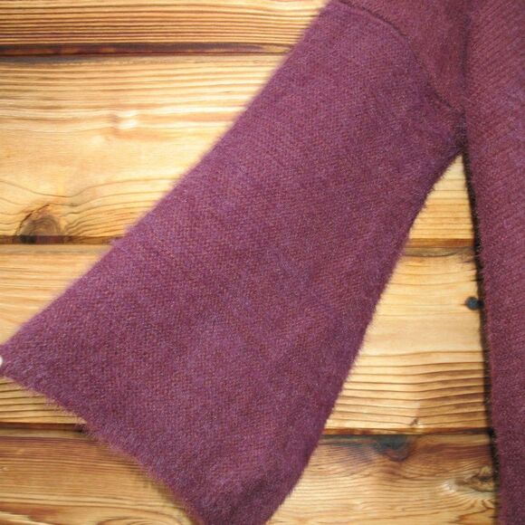 NWT Super Soft Maroon Bell Sleeve Cardigan Sweater S M L XL - Picture 7 of 10